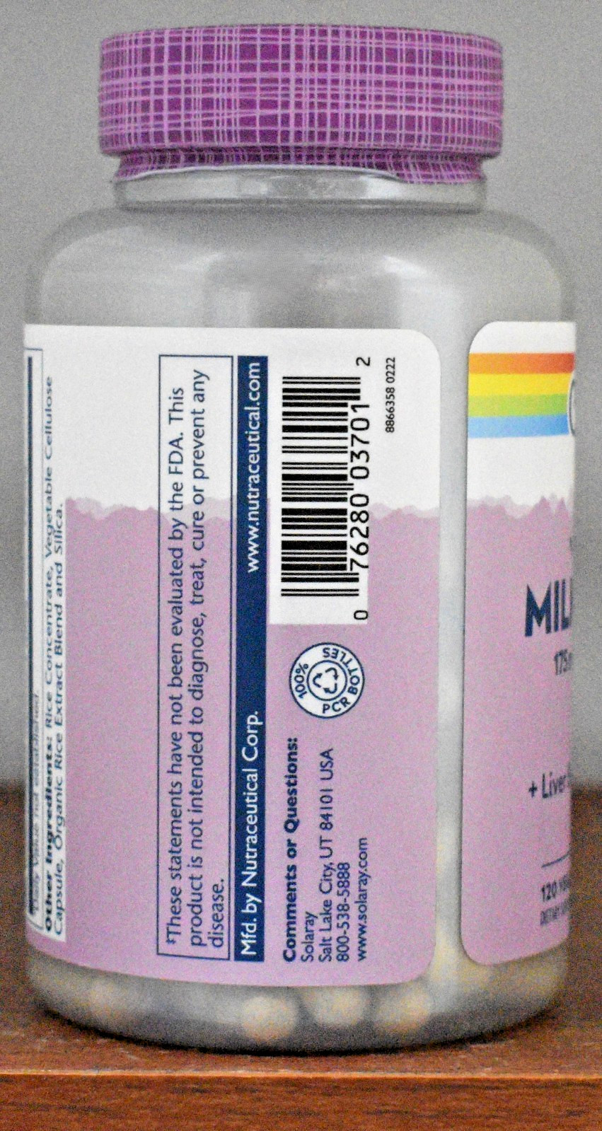 Solaray Milk Thistle 175 mg 120 Capsules Vital Extracts 175mg 120 VegCaps