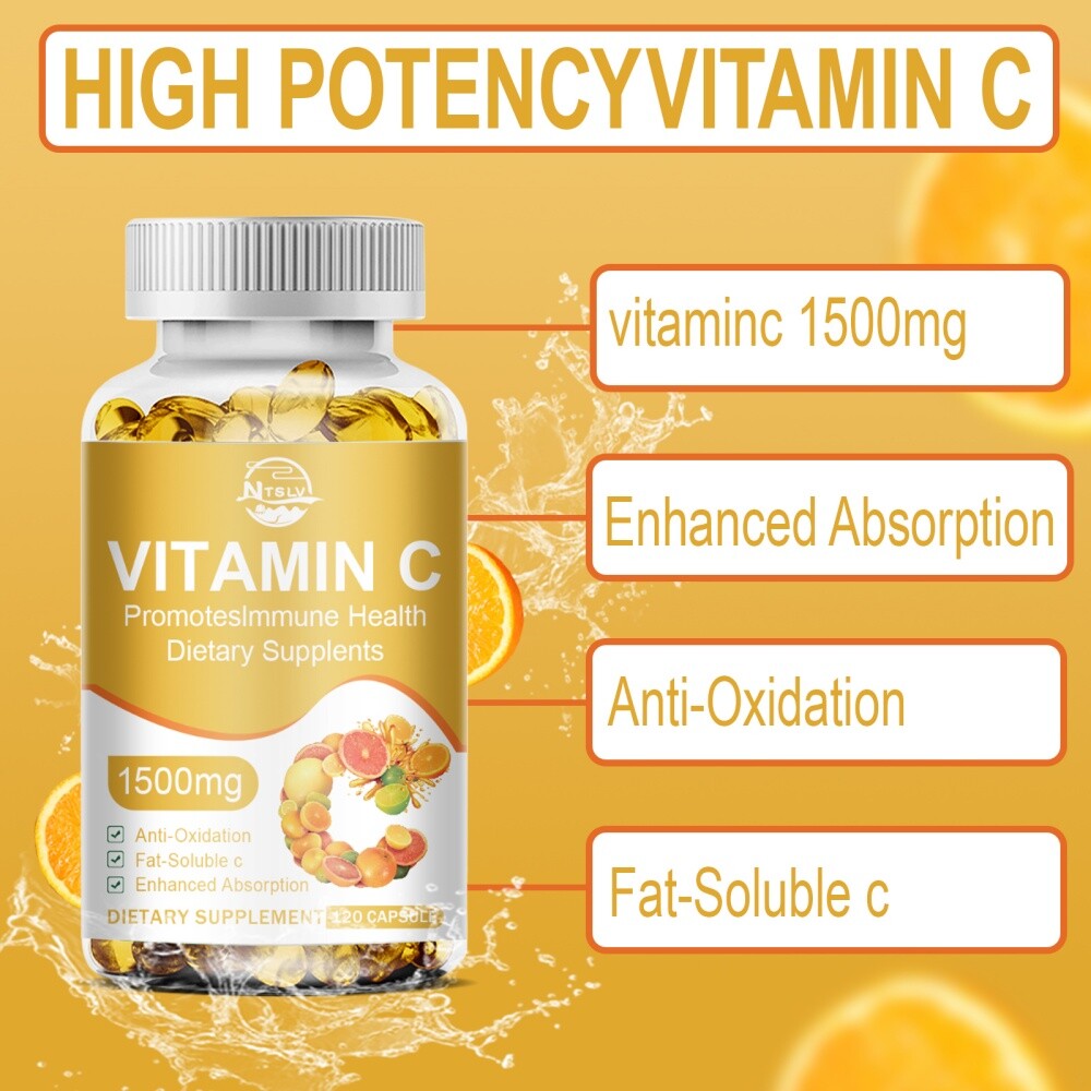 Vitamin C capsules help with antioxidant and improve cardiovascular health 120pc