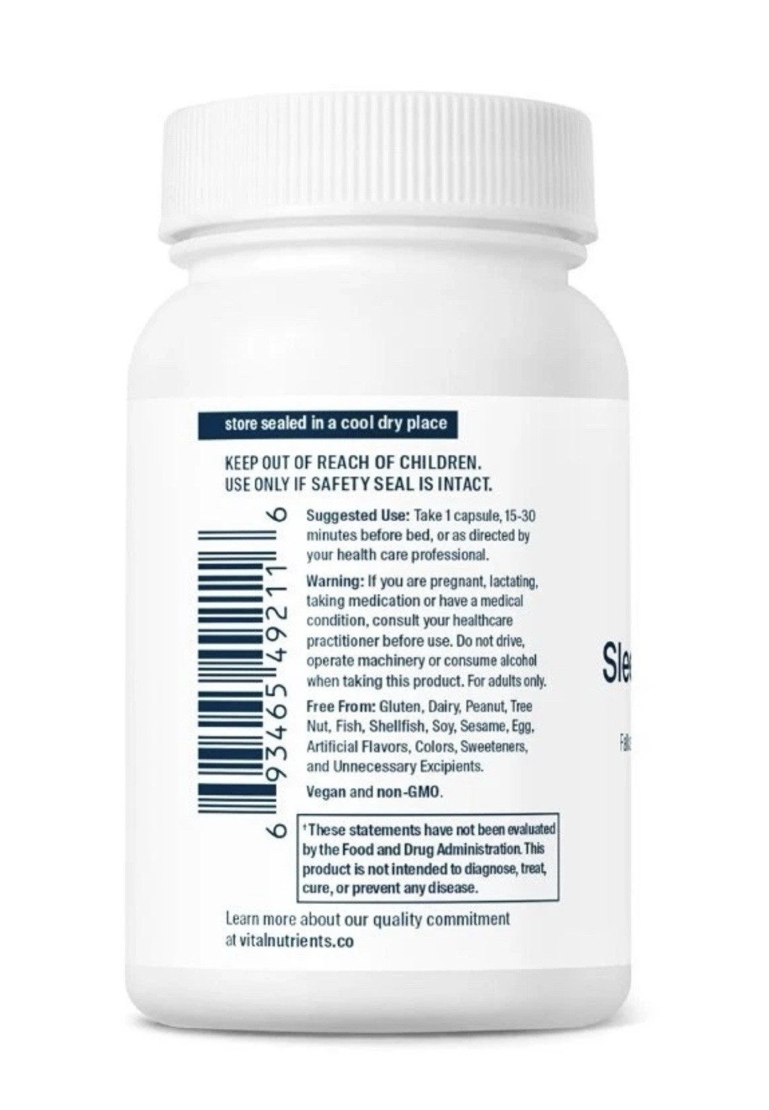 Bulk Vital Nutrients Sleep + Recover 12 Bottles of 90 Vegan Capsules
