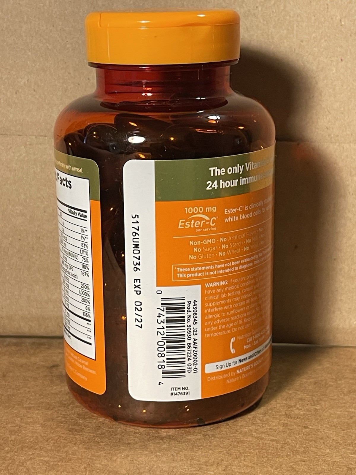 Nature’s Bounty Immune 24 Hour + – 120 Softgels EXP 2/27