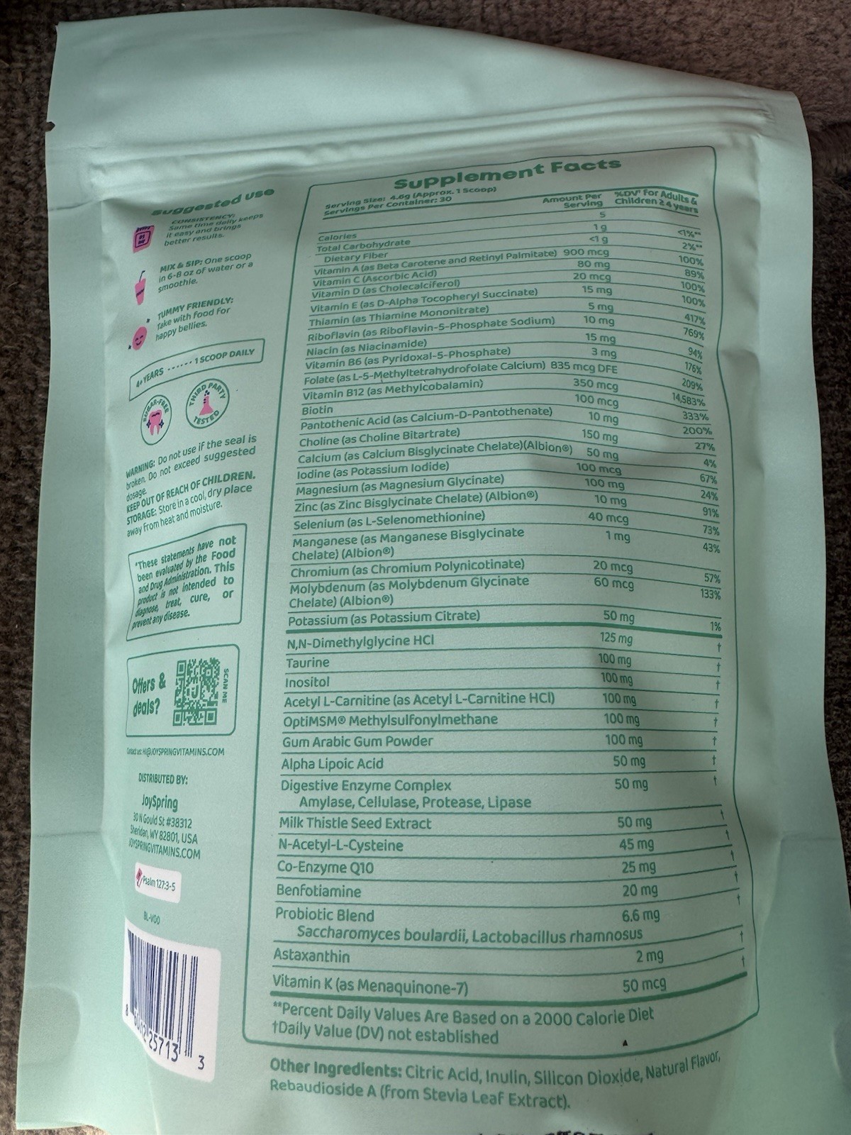 3 JoySpring Kids Multivitamin Powder Spectra Vits Orange 180 Total Liquidation
