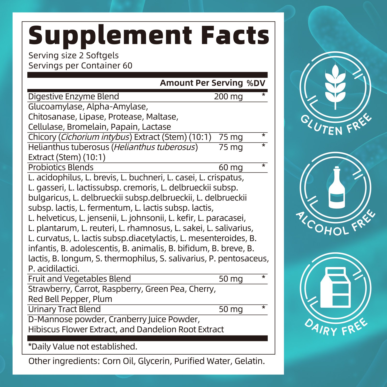 Digestive Enzymes 120 Capsules, Probiotics Gas, Constipation & Bloating Relief