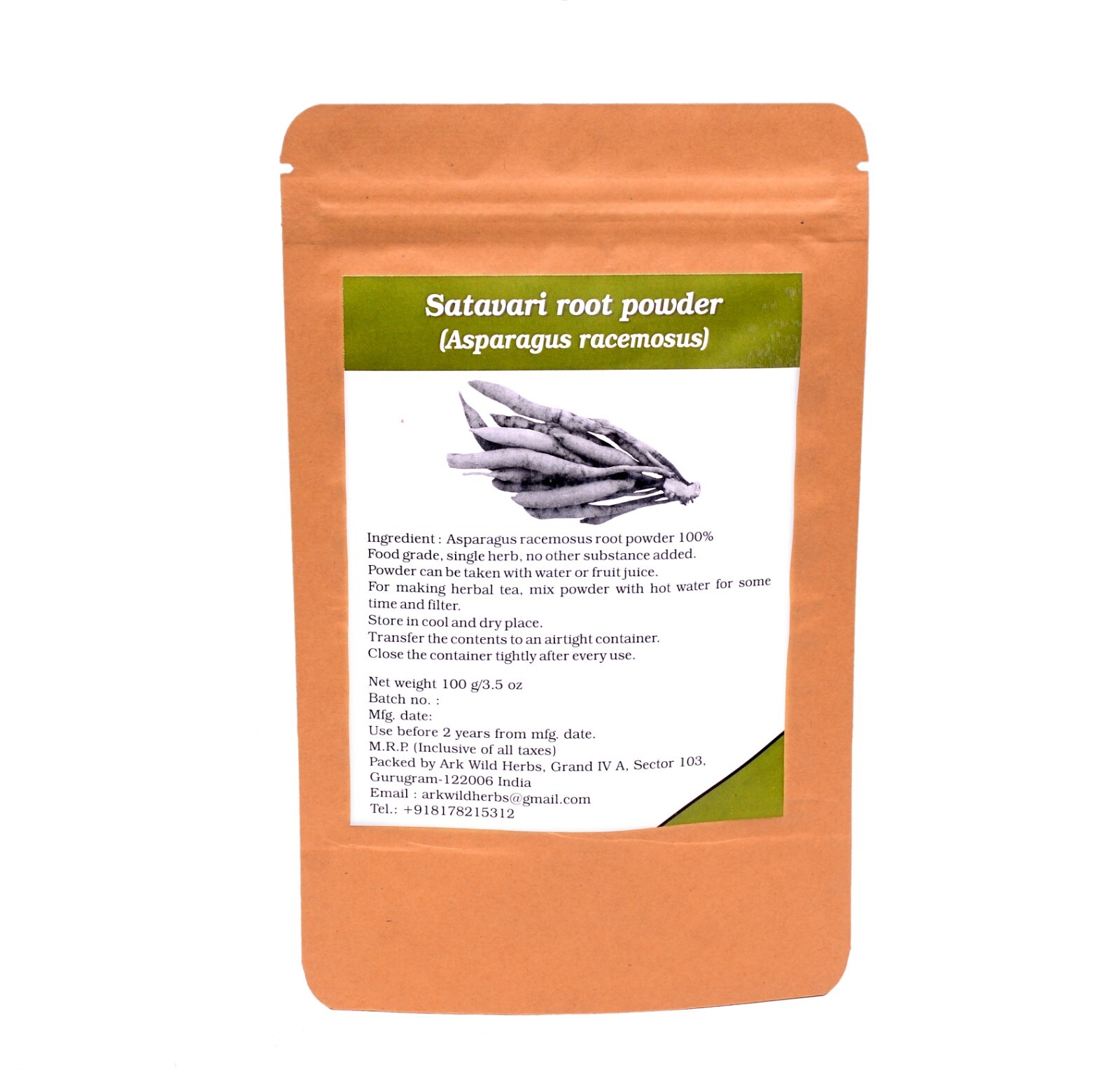 ARK PURE HERB Asperagus racemosus (Satavari) root powder ’