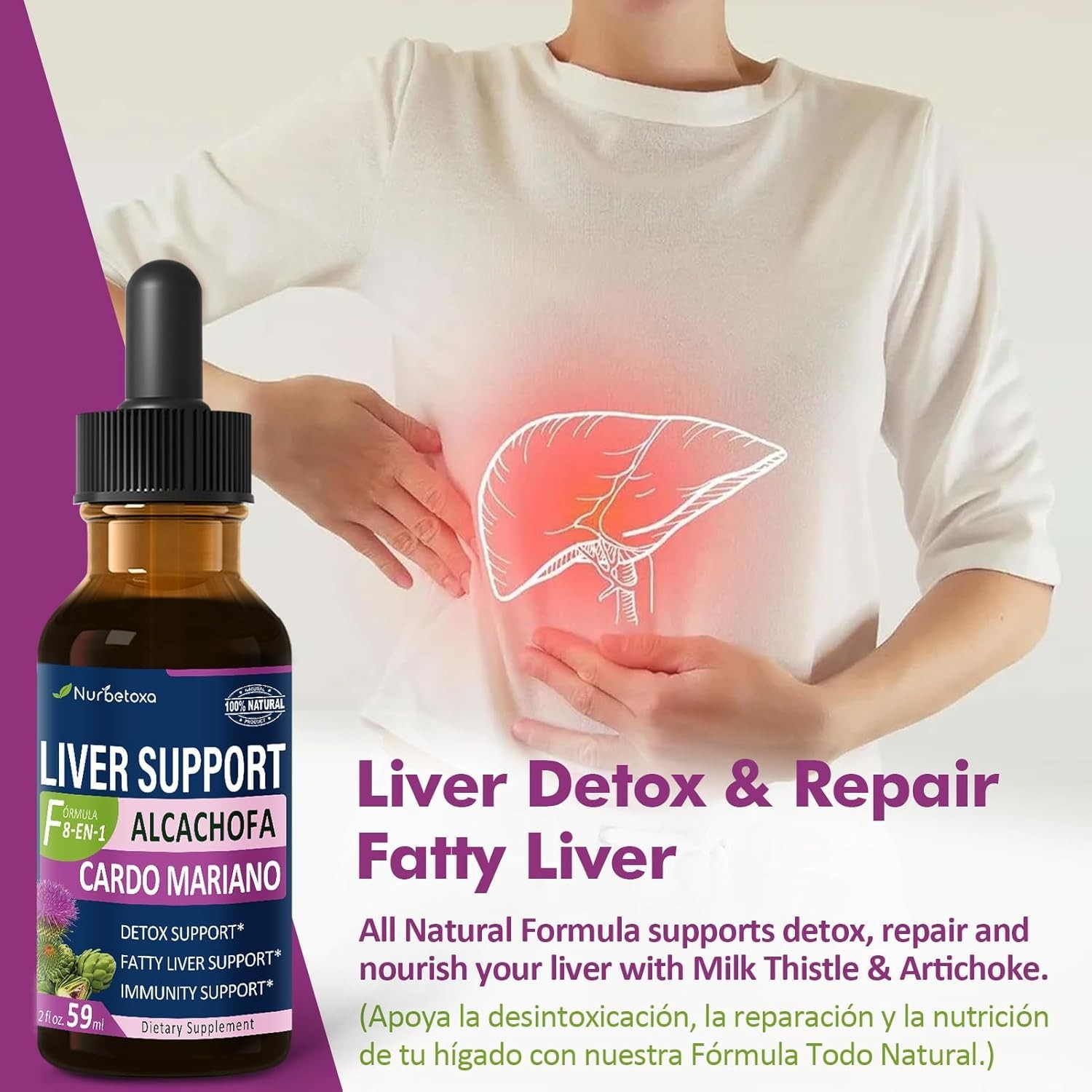 Natural Liver Detox Tincture: 2oz Milk Thistle & Artichoke Extract for Wellness