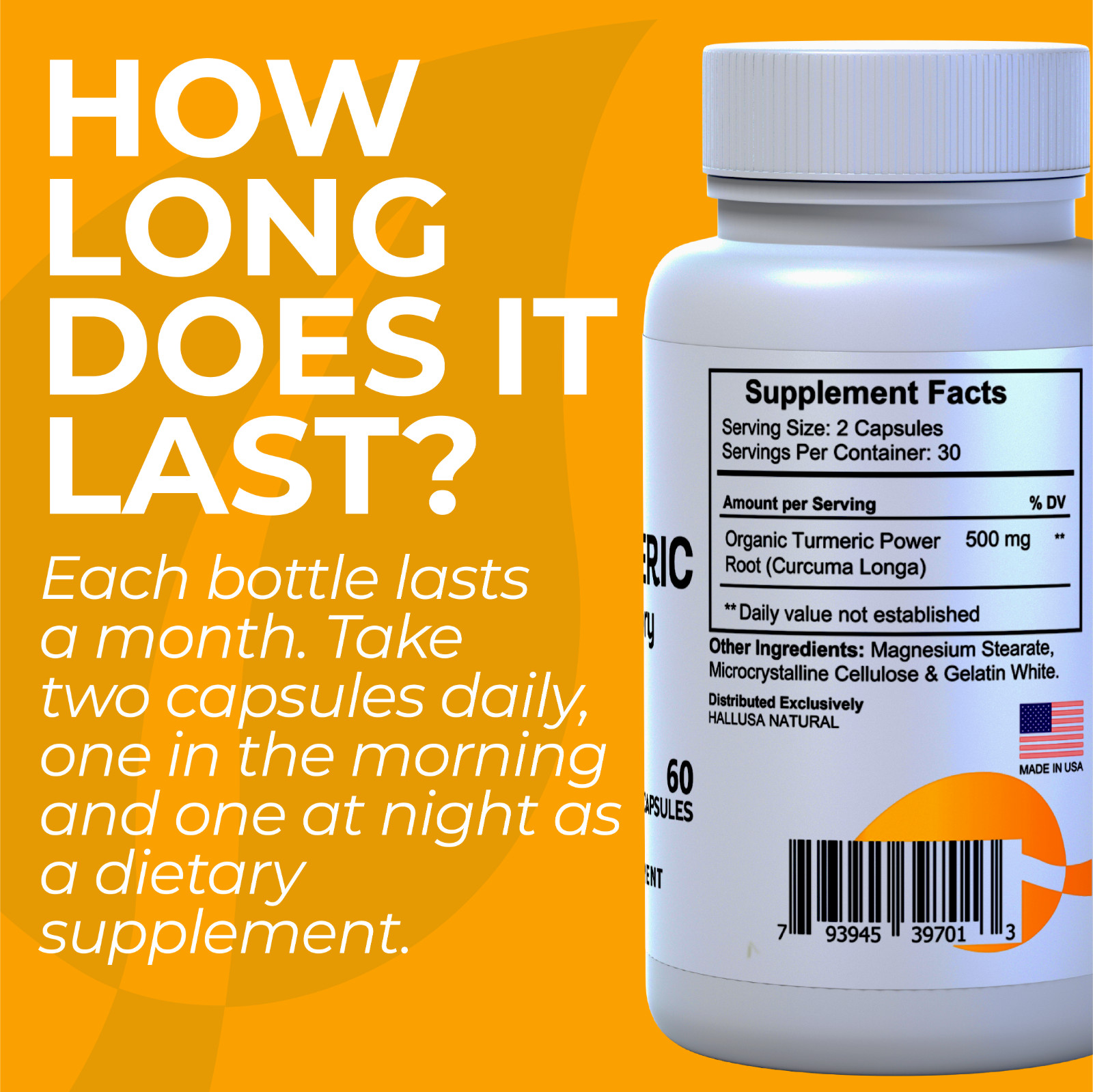 TURMERIC CURCUMIN – Natural Joint & Healthy Overall Support-Antioxidant Support