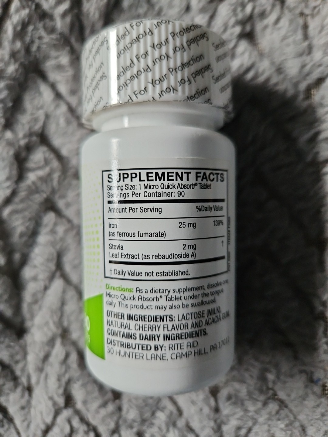 Iron Micro Quick Dissolve Tablets, 90 25mg SEALED NEW Exp 07/2025 by Rite Aid