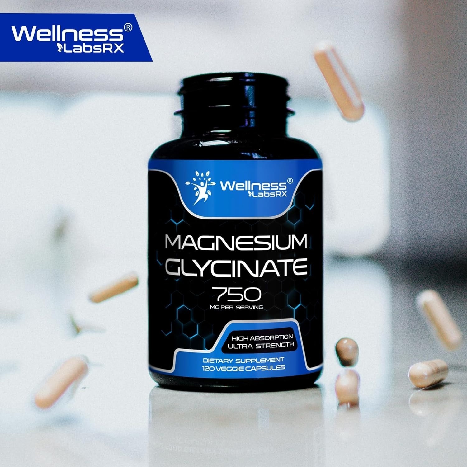 Magnesium Glycinate 750mg | 120 Capsules | High-Absorption-Sleep-Support