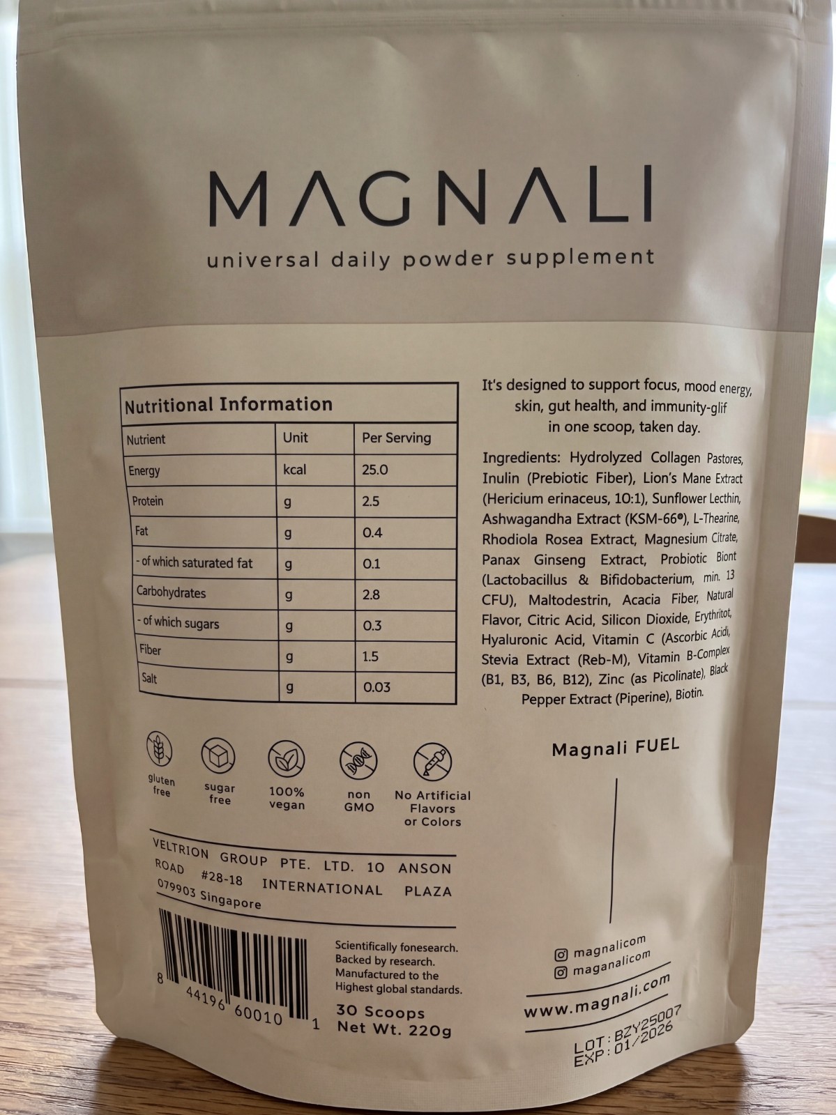 Magnali FUEL Universal Daily Supplement Longevity Formula 220g
