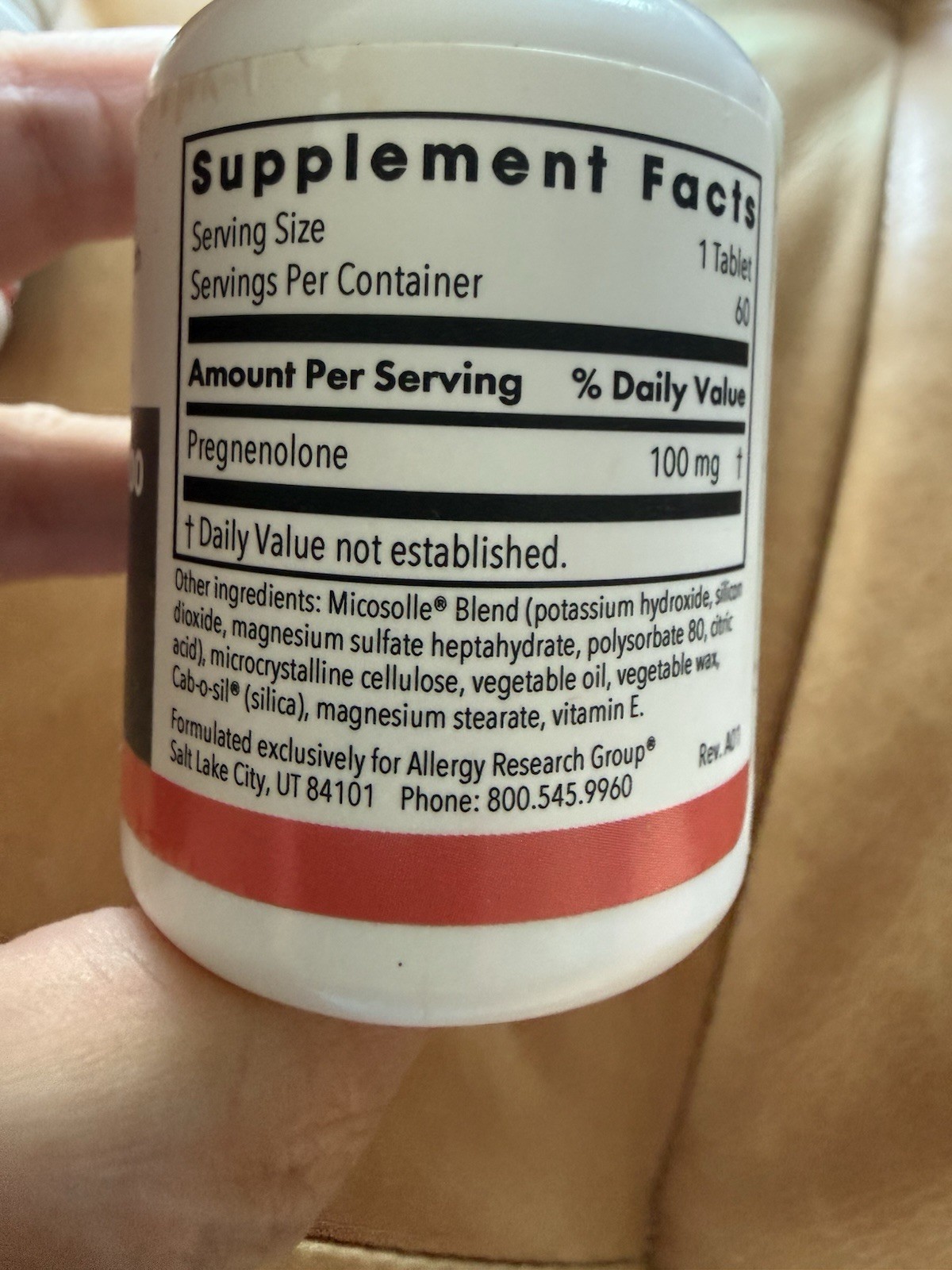 (2-Pack) Pregnenolone 100mg Micronized Tablets – Allergy Research Group SEALED