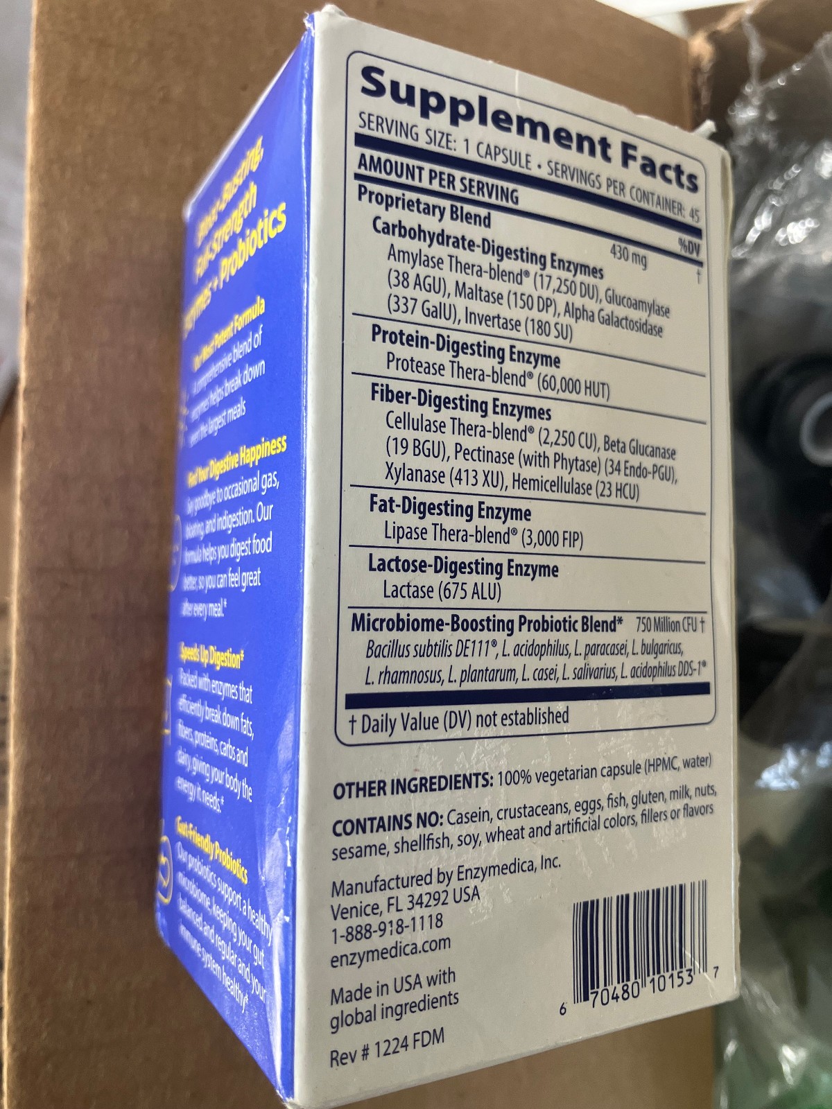 Enzymedica Digest Gold Advanced Digestion Extra Strength Gut Support 45 caps.