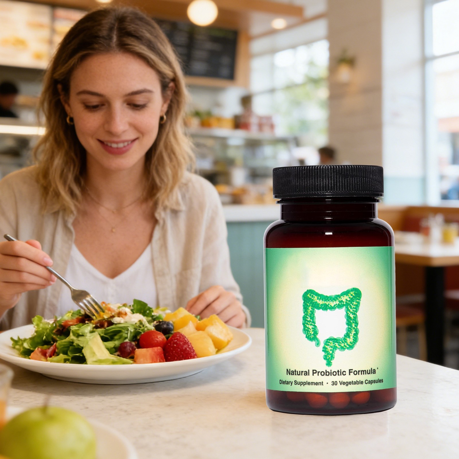 Biome Natural Probiotic Dietary Supplement Non-GMO & Gluten Free, 30 Vegan Caps.