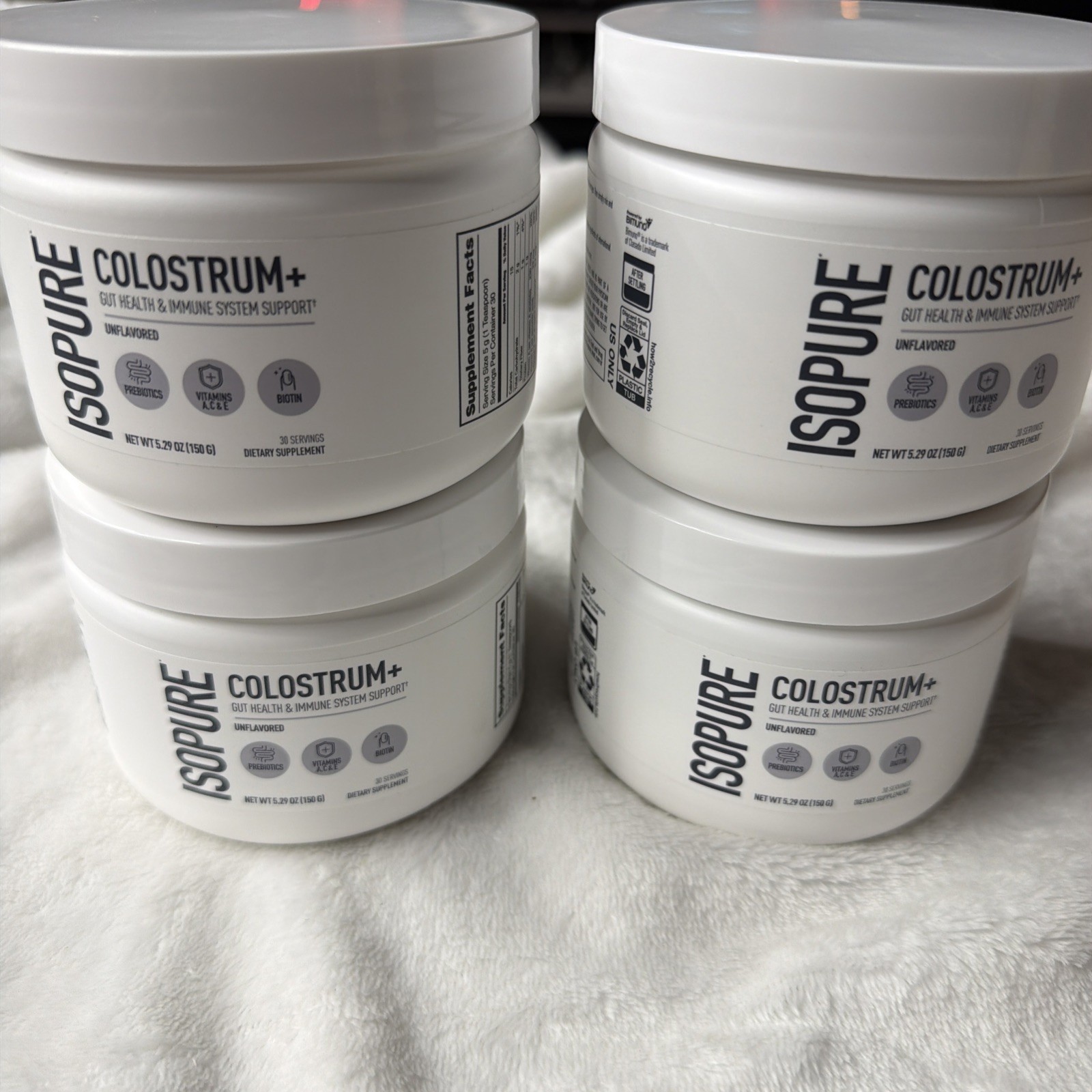 Lot Of 4 Isopure Colostrum+, Unflavored, 5.29 oz (150 g) Healthy Living