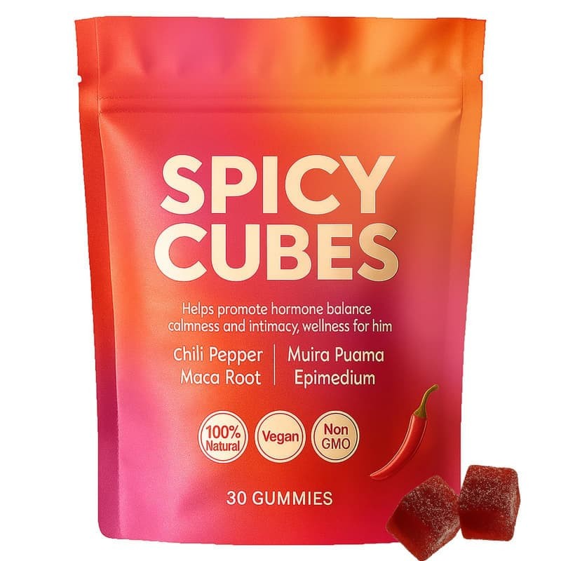 Gummies Peach Spicy Cubes 30 Gummies 1-5 Bag Support for Calm and Relaxation Hot