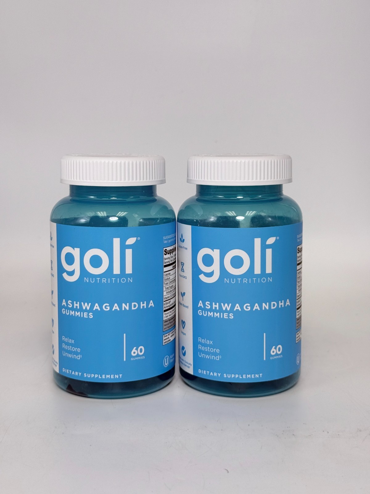 2-Pack Goli Ashwagandha Gummies KSM-66 Vitamin D 120 Gummies *EXP 02/2028*
