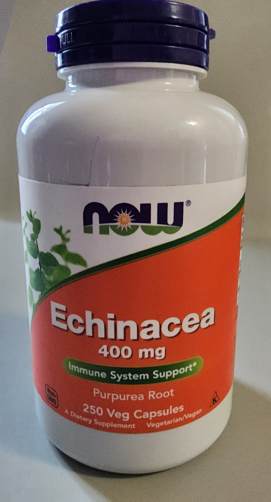 Now Supplements Echinacea – 400 mg – 250 Vegan Caps EXP 06/2026