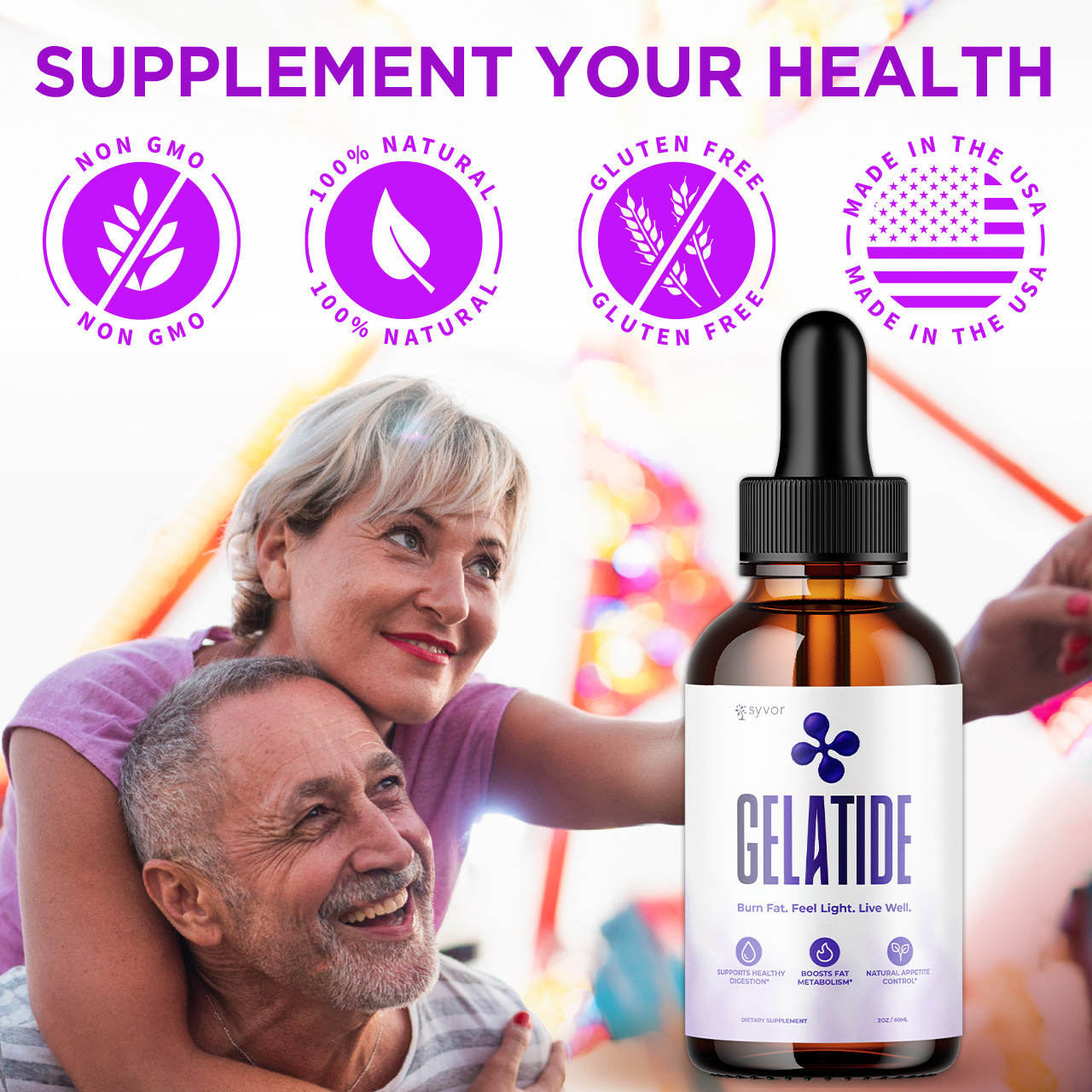 (5 Pack) Gelatide Drops Advanced Health & Fitness Supplement Gela Tide 150 Servs