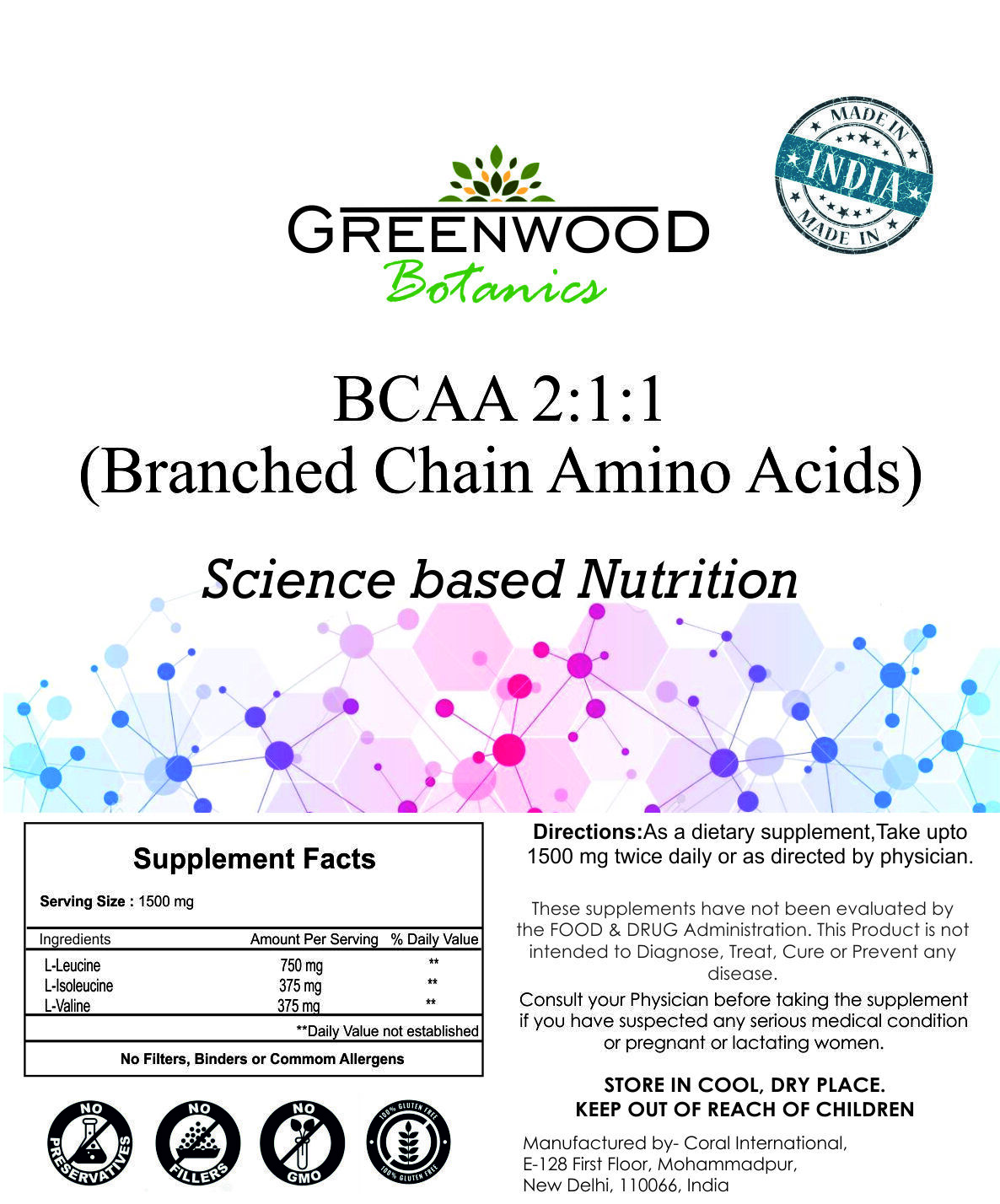 BCAA 2:1:1 Powder Boost Endurance & Muscle Growth High Potency Free & Fast Ship