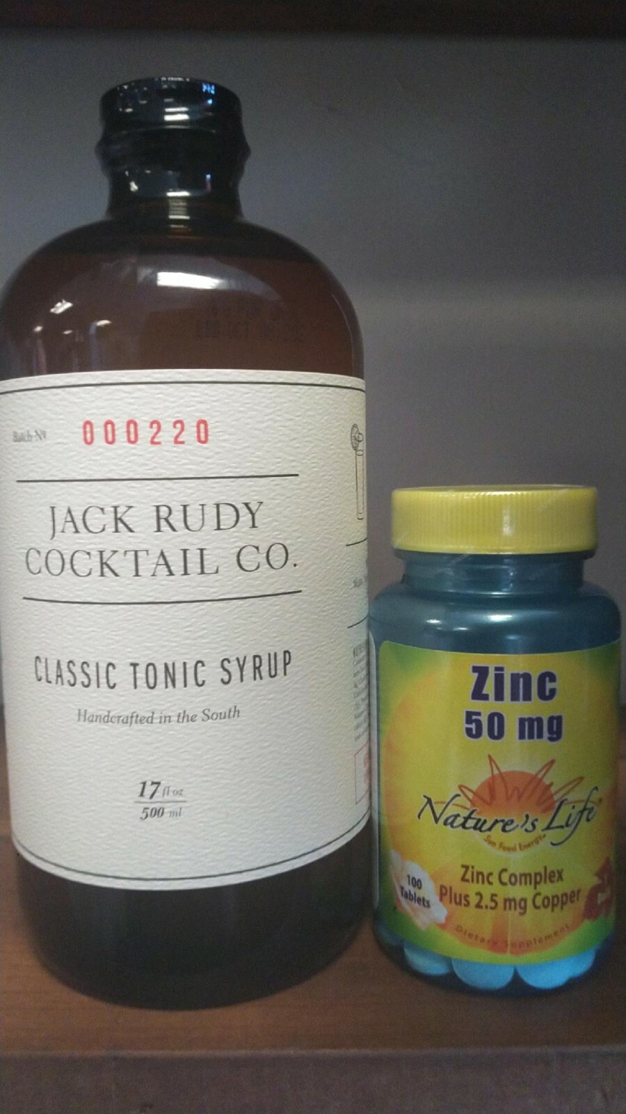 Quinine Tonic Syrup 17oz & Zinc 50mg Nature’s Life (1)bottle of Zinc and(1)Tonic