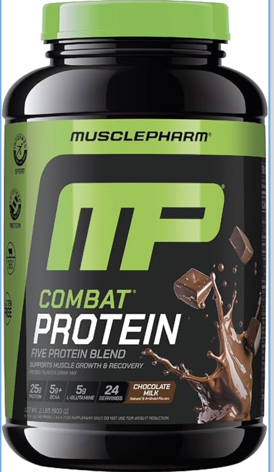 Muscle Pharm Combat Sport 2lb Whey Protein Powder ~ Chocolate Milk -EXP 7/26