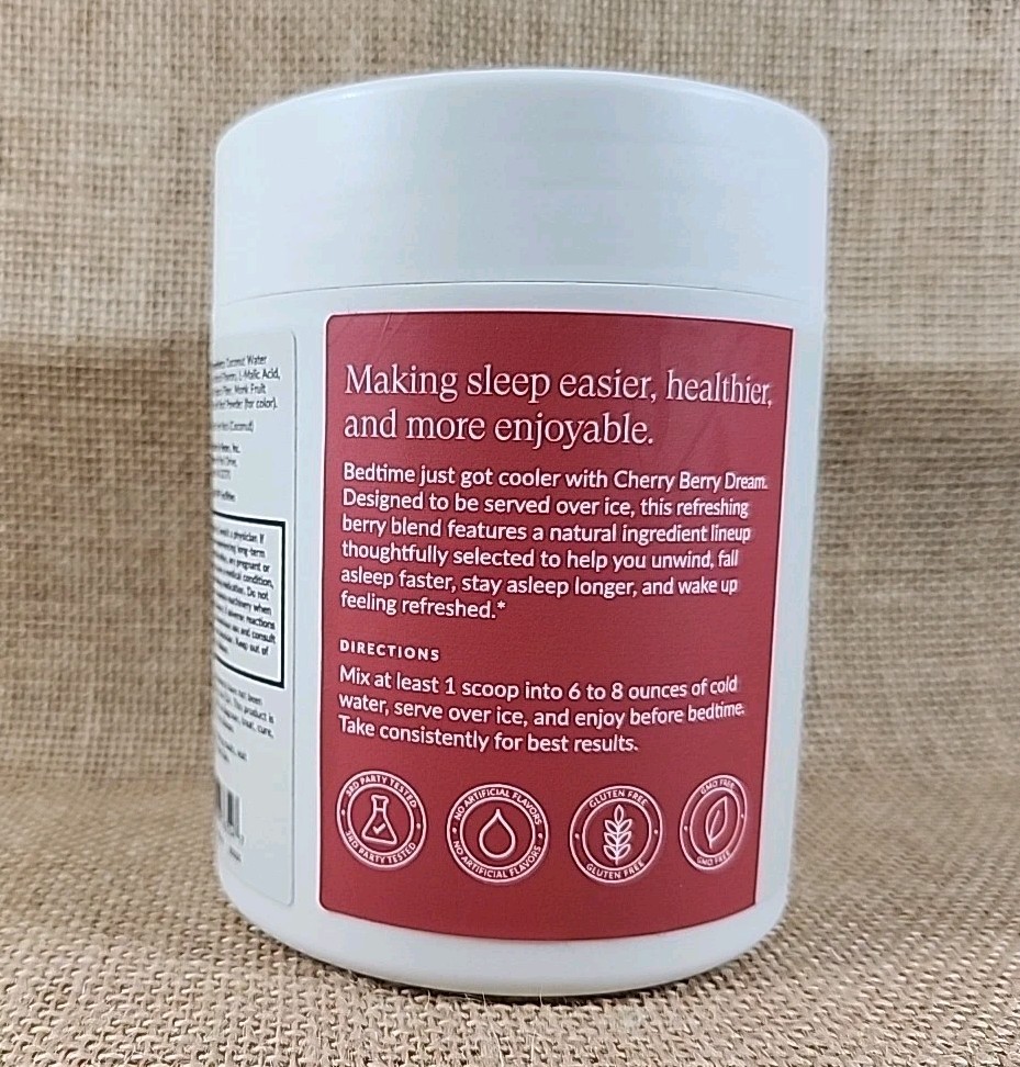 Beam Dream Cherry Berry Sleep Aid L-Theanine Melatonin Apigenin Magnesium 5.29oz