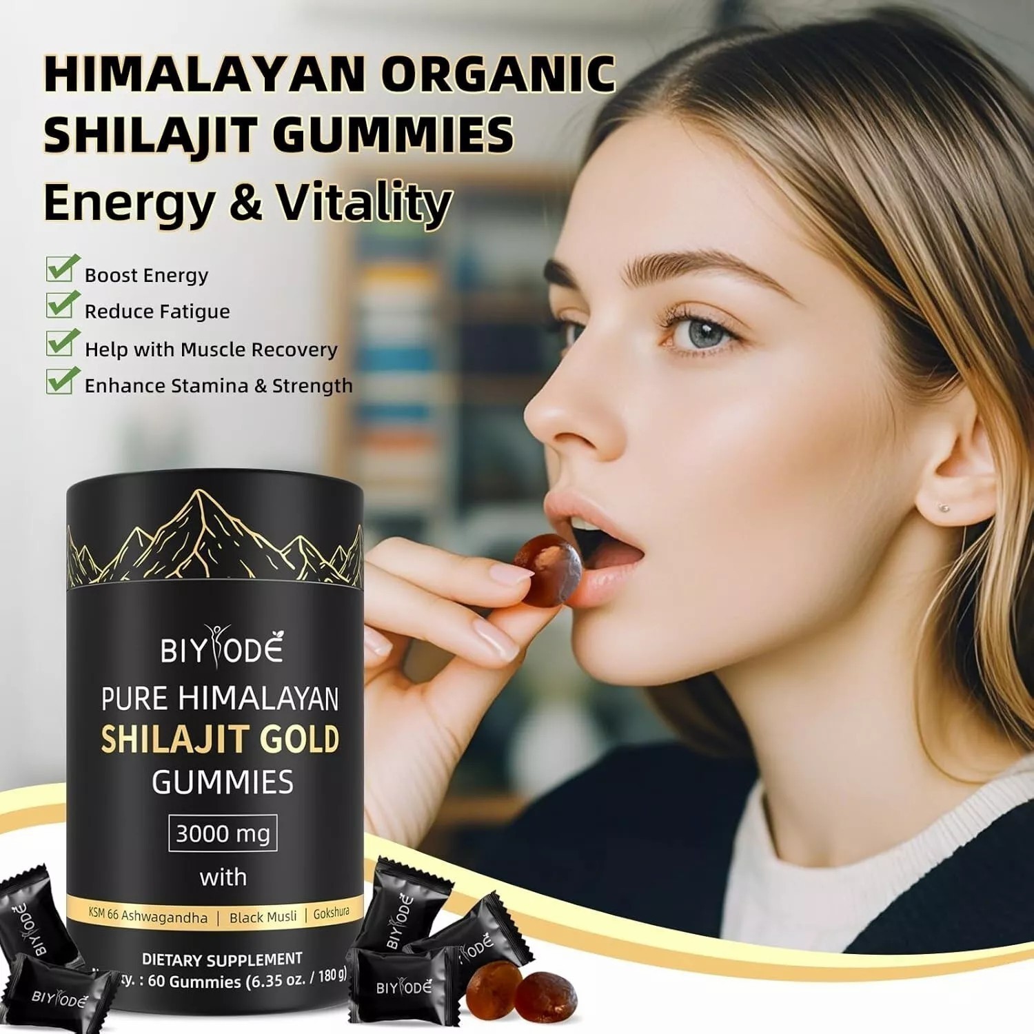 Himalayan Shilajit GOLD Gummies, Organic, Extremely strong 3000 mg, Fulvic Acid