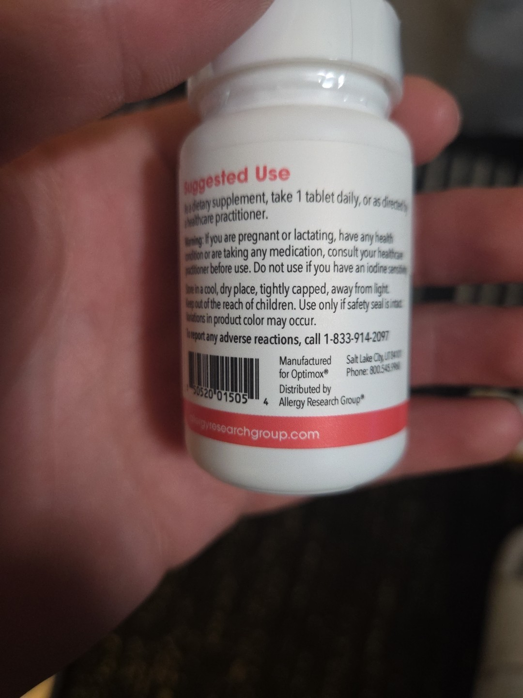 Factory Sealed Iodoral IOD 6.25 mg 90 scored tablets Allergy Research Group 3/28