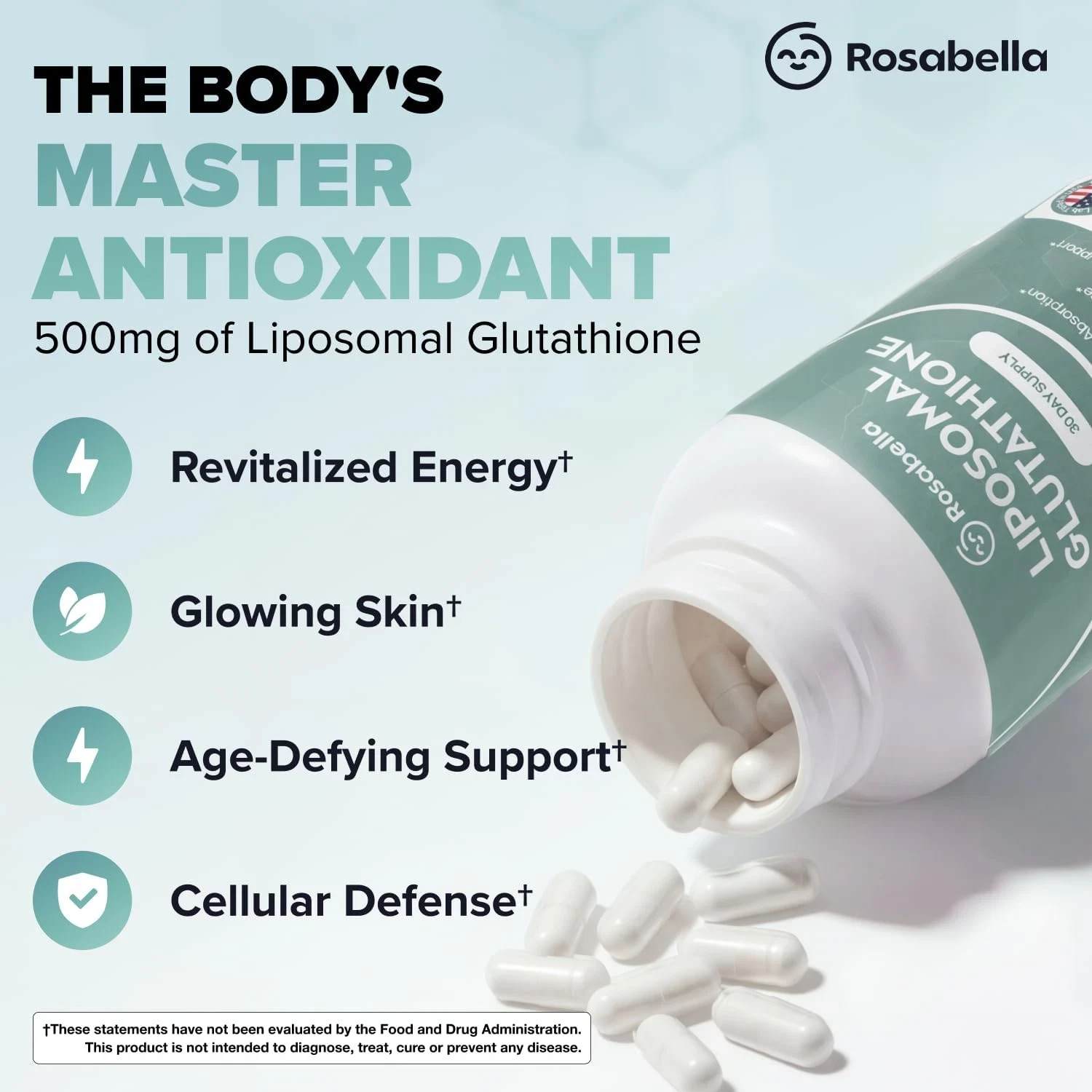 3X Liposomal Glutathione 500Mg High Absorption Glutathione Supplement Antioxidan