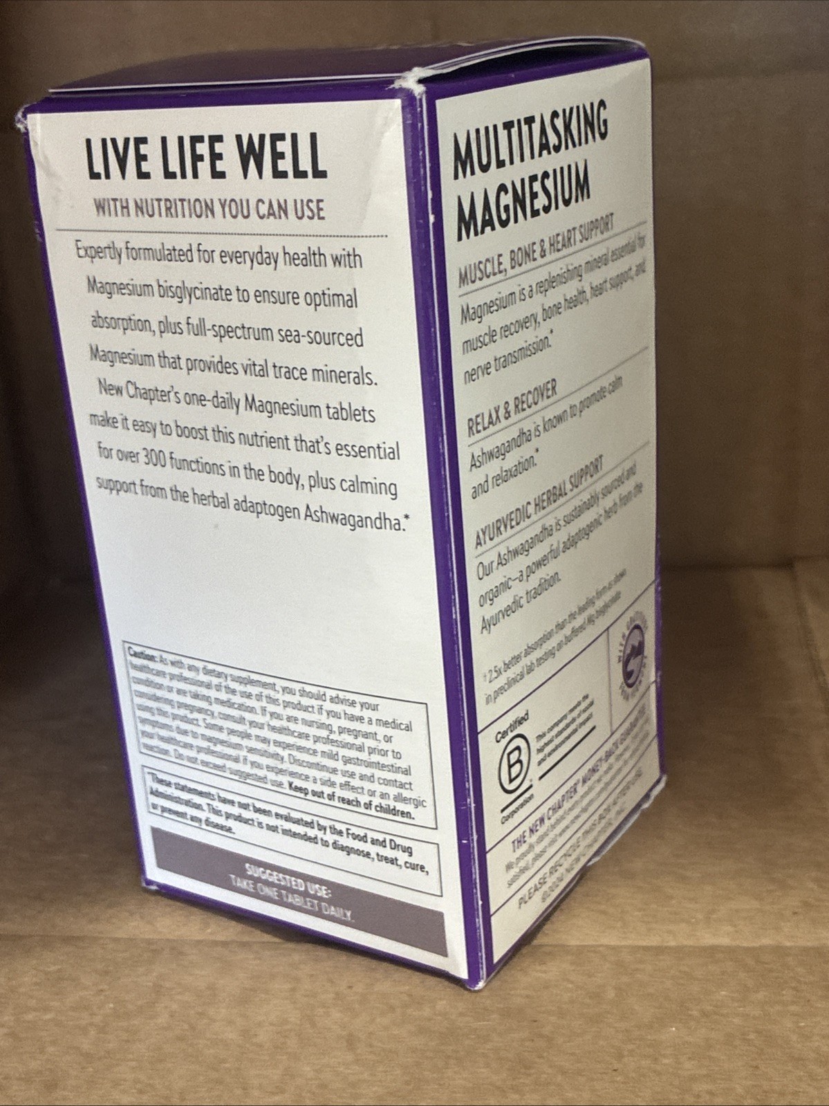 New Chapter Magnesium Ashwagandha – 90 Tablets Non-GMO Vegan Gluten-Free 1/27+