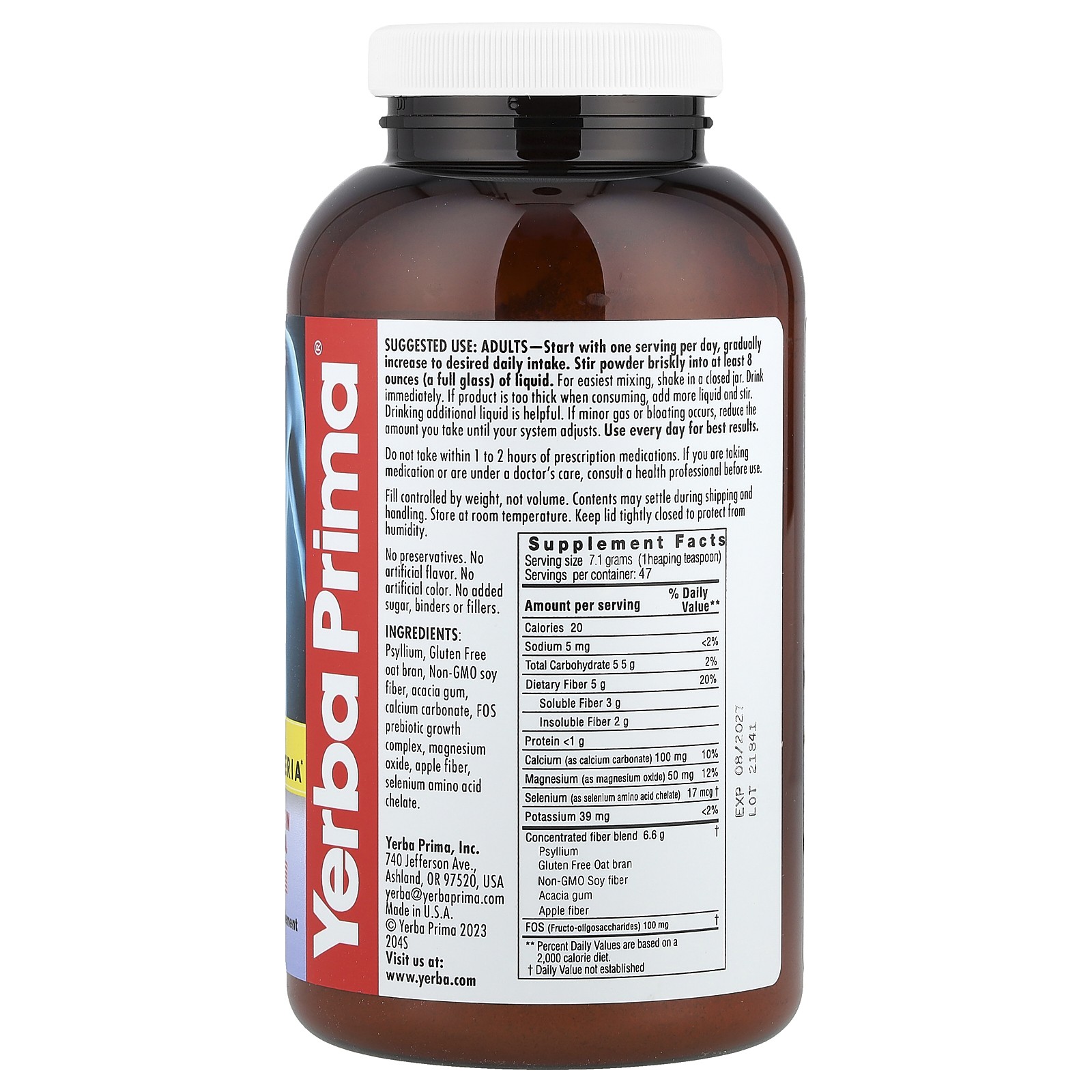 Yerba Prima Colon Care Formula 12 oz 340 g All-Natural, GMP Quality Assured
