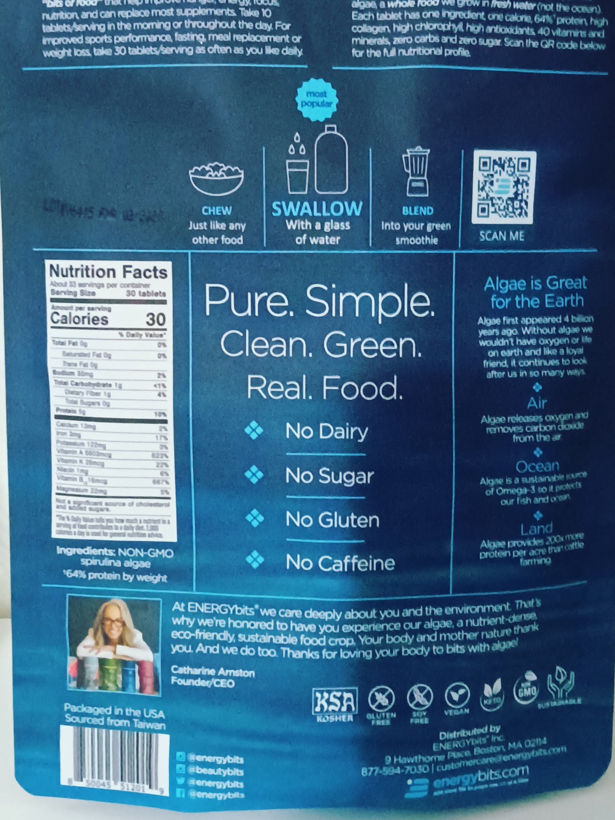 energybits Focus Fitness Ernergy Bits Spirulina Tablets