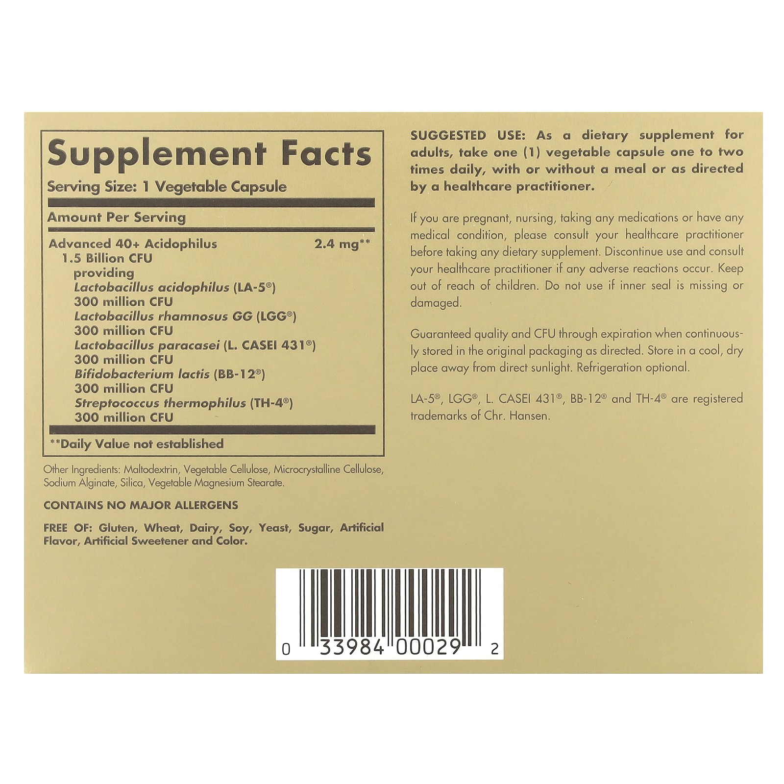 Advanced 40+ Acidophilus, 120 Vegetable Capsules
