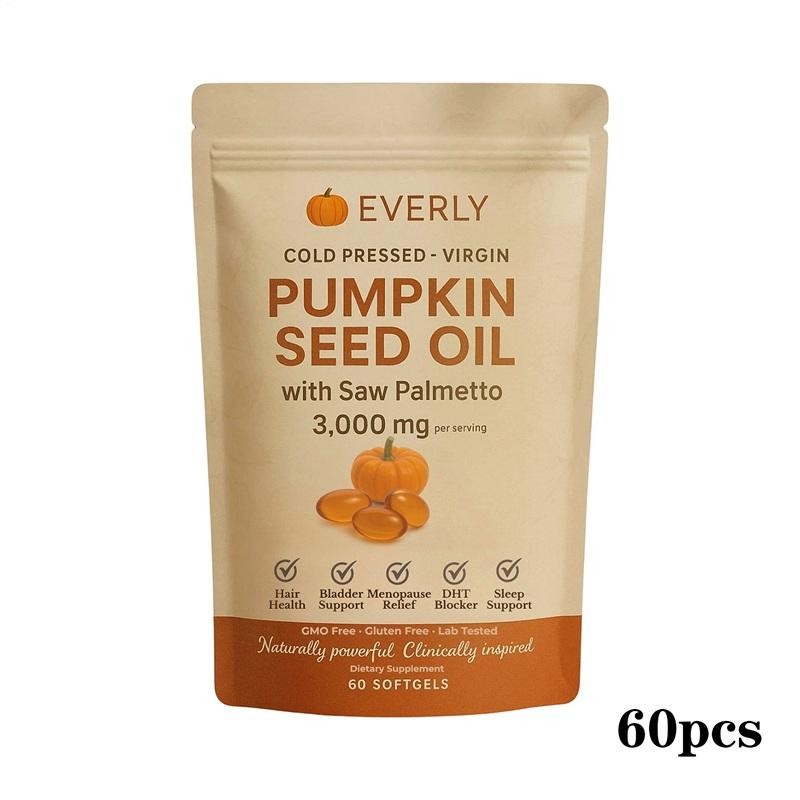 Pumpkin Seed Oil with Saw Palme tto, 60 Softgels, Cold Pressed Pumpkin