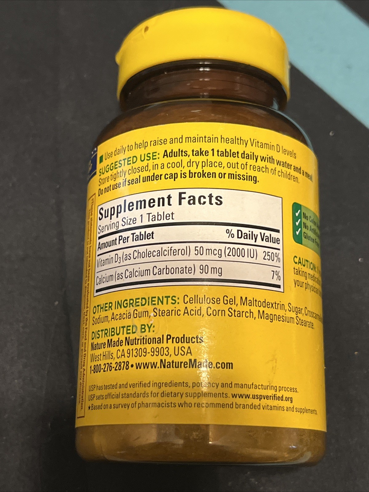Nature Made Vitamin D3 – 2000 IU (50mcg) – Value Size 220 Tablets – Ex: 7/25