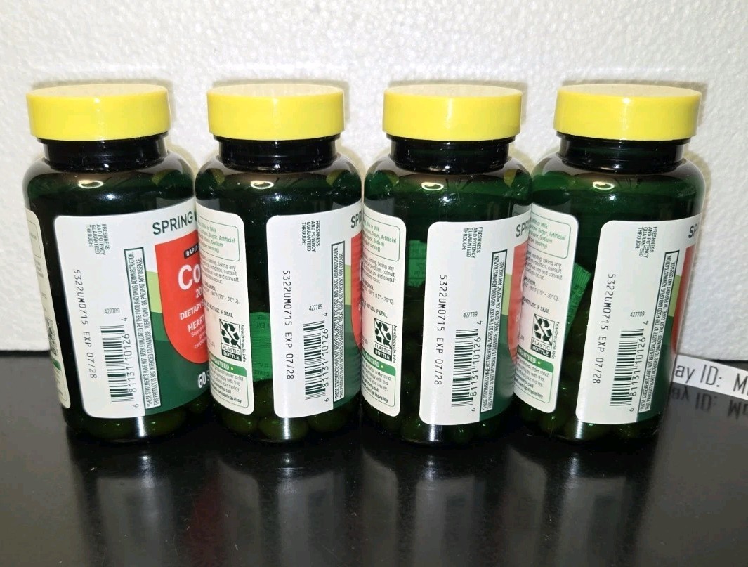 EXP 07/2028! (240ct) 4 Lot 80ct Spring Valley CoQ10 200mg Softgels Rapid Release