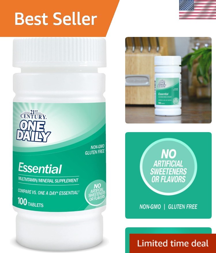 100 Count Gluten-Free Multivitamin Tablets – One Tablet Daily for Optimal Health