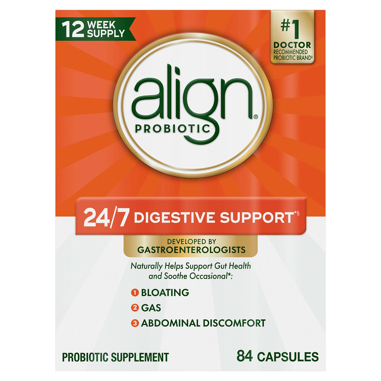Align Probiotic 24/7 Digestive Support Developed by Gastroenterologists Sealed