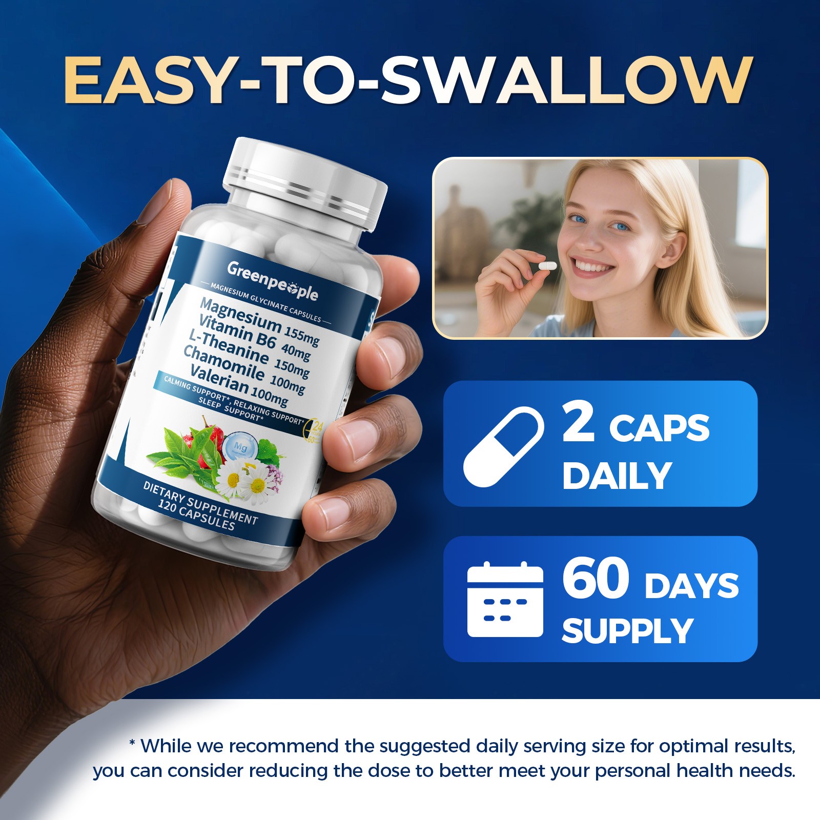 Magnesium Glycinate 850mg 120 -480 Capsules For Sleep,Stress Relief Support Bone