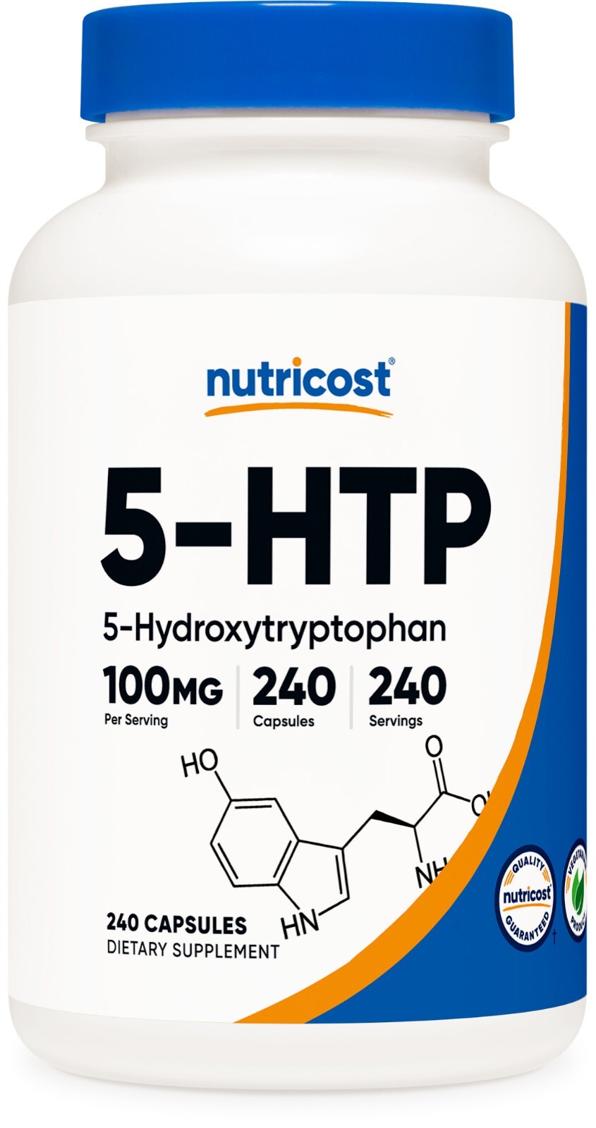 Nutricost 5-HTP 100mg, 240 Capsules (5-Hydroxytryptophan) – Gluten Free, Non-GMO