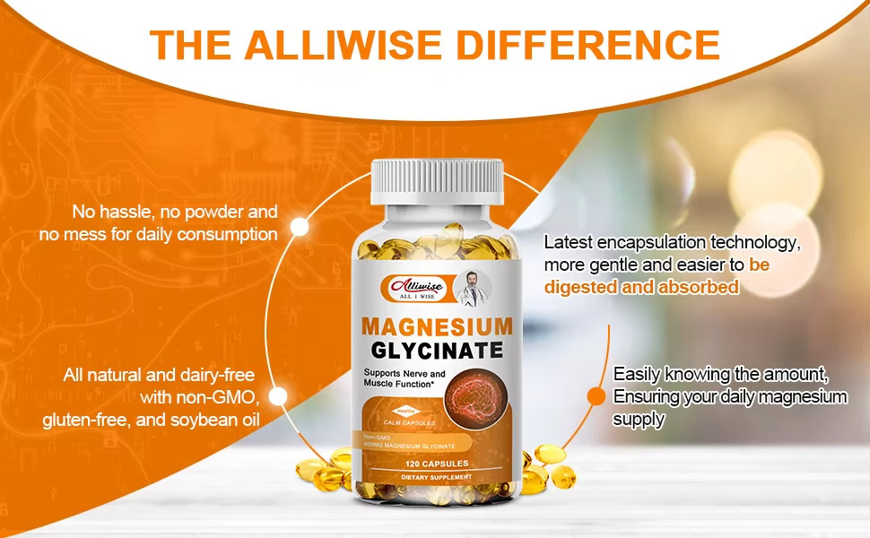 Magnesium Glycinate 500mg with Zinc, Vitamin D3 & B6, Non-GMO Veggie Capsules