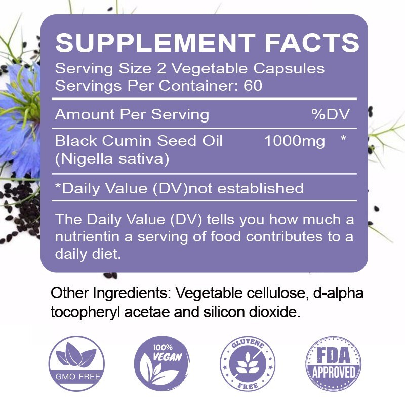 Black seed oil soft capsules help antioxidant cardiovascular skin repair 120pcs