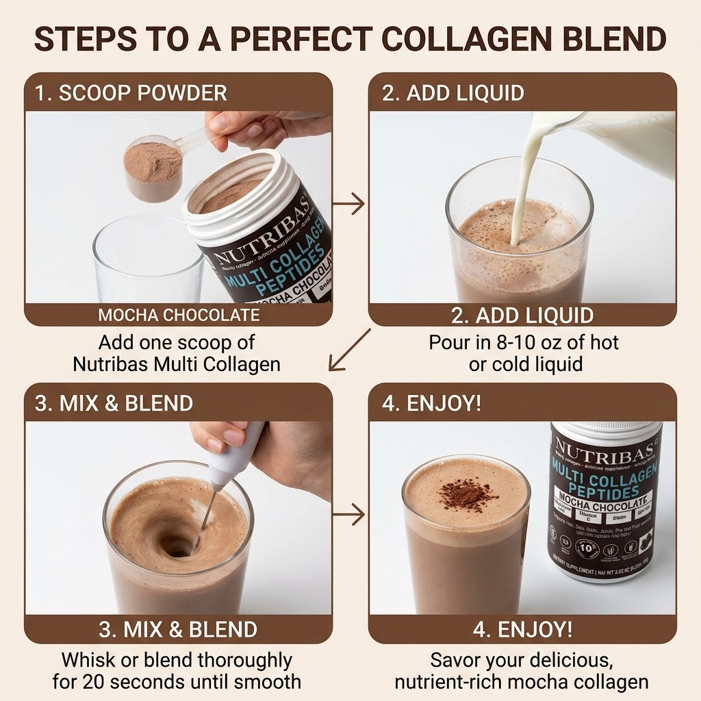 Collagen Powder with Biotin, Hyaluronic Acid, Vitamin C, MCT Oil, Chocolate