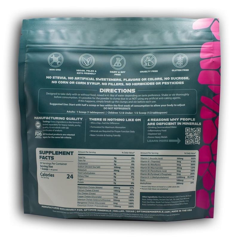 Optimize Minerals Daily Multi-Mineral Drink Mix 2-Pack Mixed Berry 60 Servings