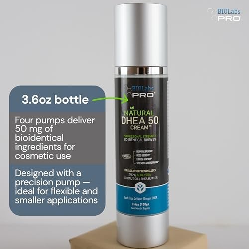Dhea Cream 50mg Per Dose Bioidentical 3.6 Oz Three Month Supply Non Greasy Cream