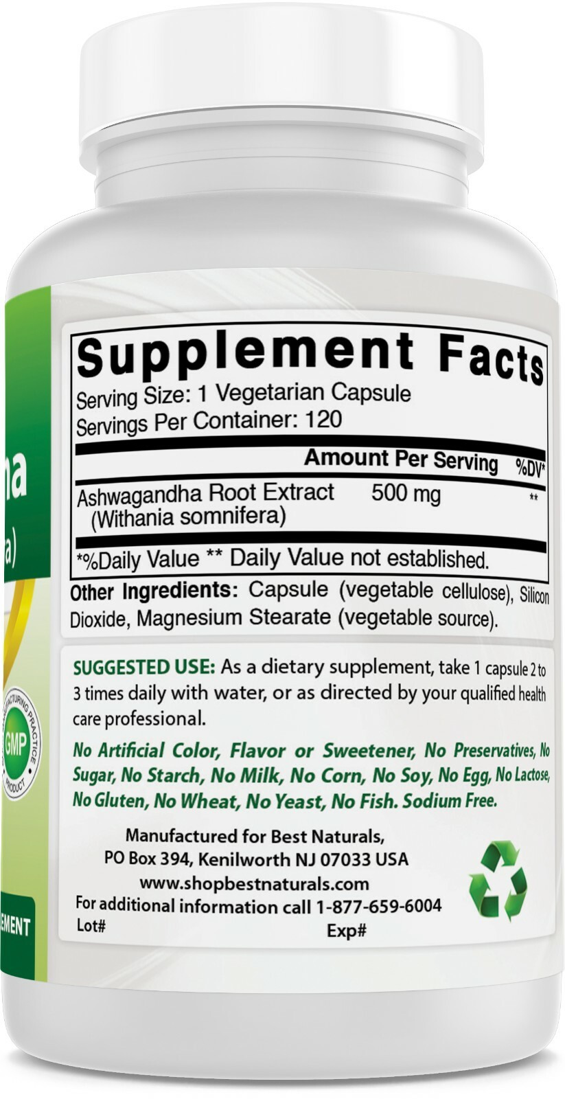 Best Naturals ashwagandha 500 mg,120 Capsules, support Relaxing Stress and Mood