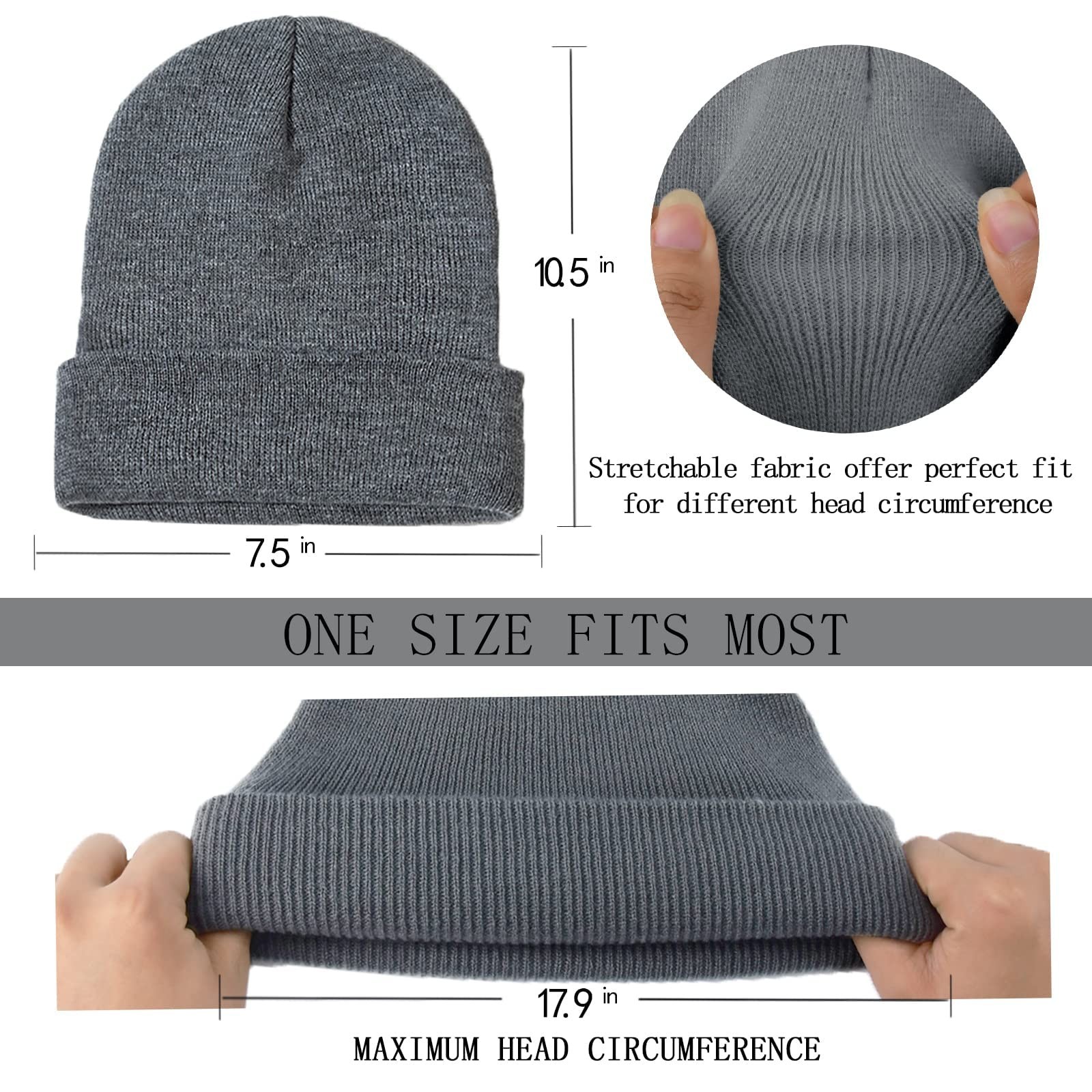 ZOORON 1&2 Pack Beanie for Men Women Slouchy Beanie Hats Winter Knit Caps Sof…