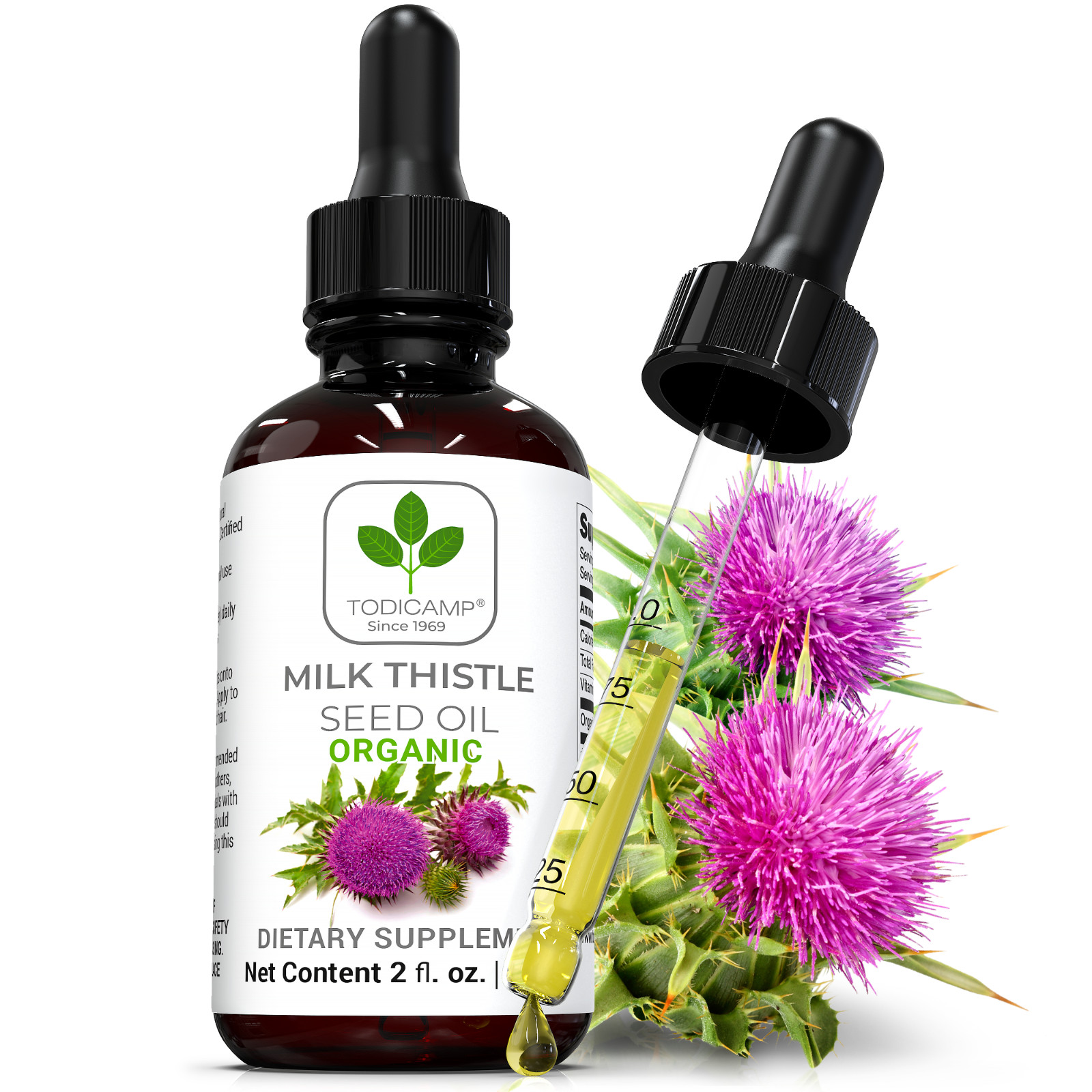 Organic Milk Thistle Seed Oil by TODIC – 100% Cold Pressed Milk Thistle Oil