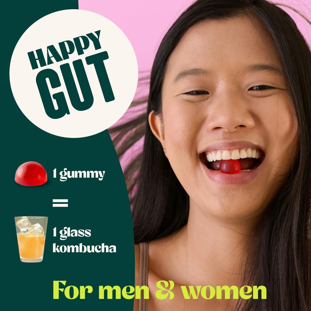 – Probiotic Kombucha Gummy – Prebiotics, Probiotics, Postbiotics, Fiber Suppl…