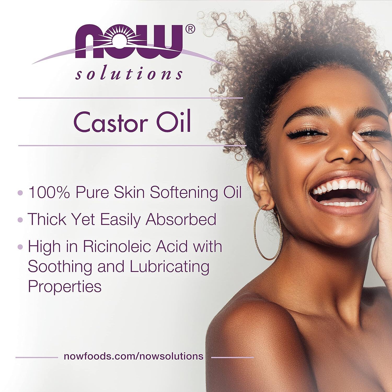 NOW, Castor Oil, 100% Pure Versatile Skin Care, Multi-Purpose, 16-Oz