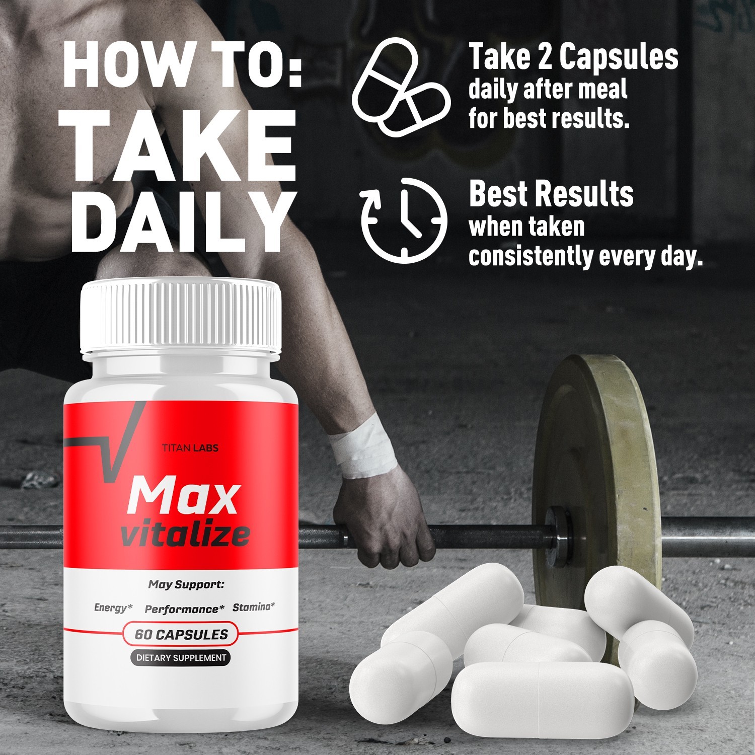 (1 Pack) Max Vitalize Advanced Male Support Supplement MaxVitalize 60 Capsules