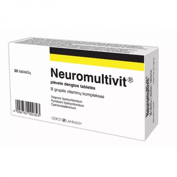 3 x Neuromultivit Vitamin B Group Complex. B1 B6 B12 Nervous System Health 20tab